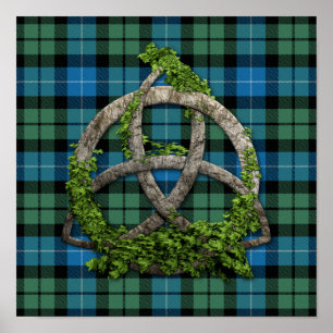 MacKirdy Tartan und Celtic Trinity Knot Poster