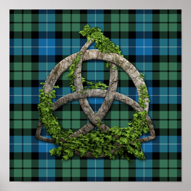 MacKirdy Tartan und Celtic Trinity Knot Poster (Vorne)