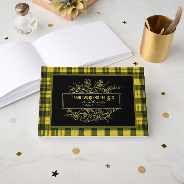 MacLachlan Dress Modern Original Scottish Tartan Gästebuch (Vorderseite Offen)