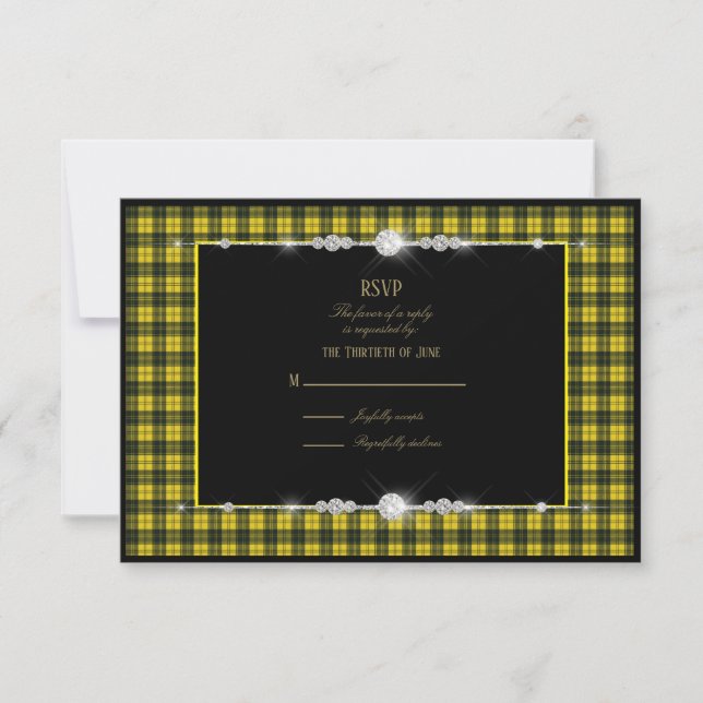 MacLachlan Dress Scottish Tartan Wedding RSVP (Vorderseite)