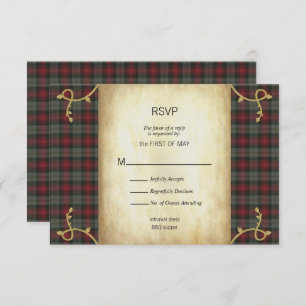MacLachlan Scottish Tartan Garden Wedding UAWG RSVP Karte