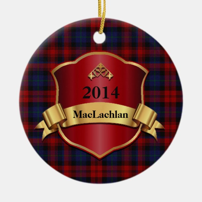 MacLachlan Tartan Karierte benutzerdefinierte Verz Keramikornament (Vorne)