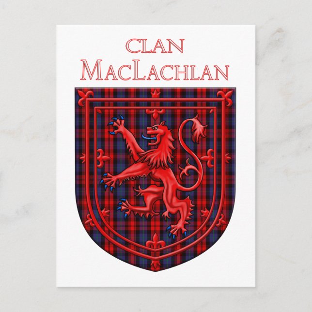 Maclachlan Tartan Scottish Kariert Lion Rampant Postkarte (Vorderseite)