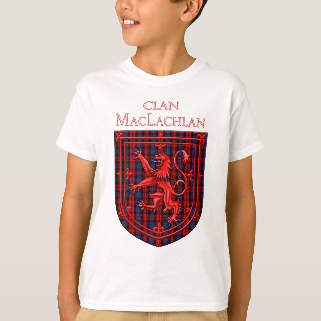 Maclachlan Tartan Scottish Kariert Lion Rampant T-Shirt (Vorderseite)