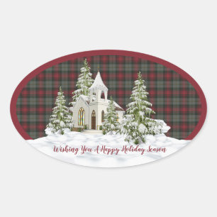 MacLachlan Weathered Original Scottish Tartan Ovaler Aufkleber