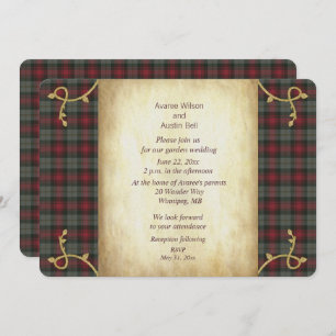MacLachlan Weathered Tartan Garden Wedding Einladung