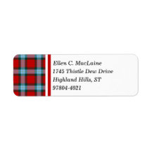 MacLaine Clan Red und Sky Blue Scottish Tartan