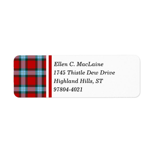 MacLaine Clan Red und Sky Blue Scottish Tartan (Vorne)