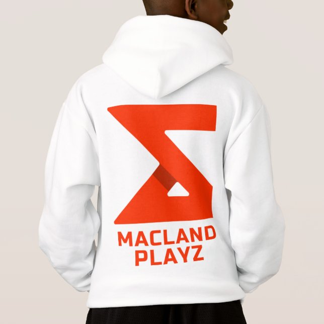 Macland Playz Offiziell Merch Unisex White Hoodie (Rückseite)