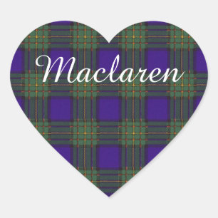 Maclaren-Clan Kariert Scottish tartan Herz-Aufkleber