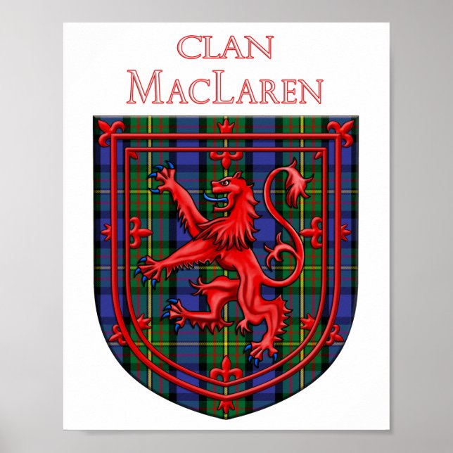 MacLaren Tartan Scottish Kariert Lion Rampant Poster (Vorne)