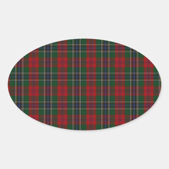MacLean / McLean Clan Family Tartan Ovaler Aufkleber (Vorderseite)