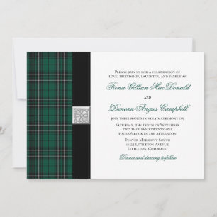 MacLean Modern Hunting Tartan Wedding Einladung