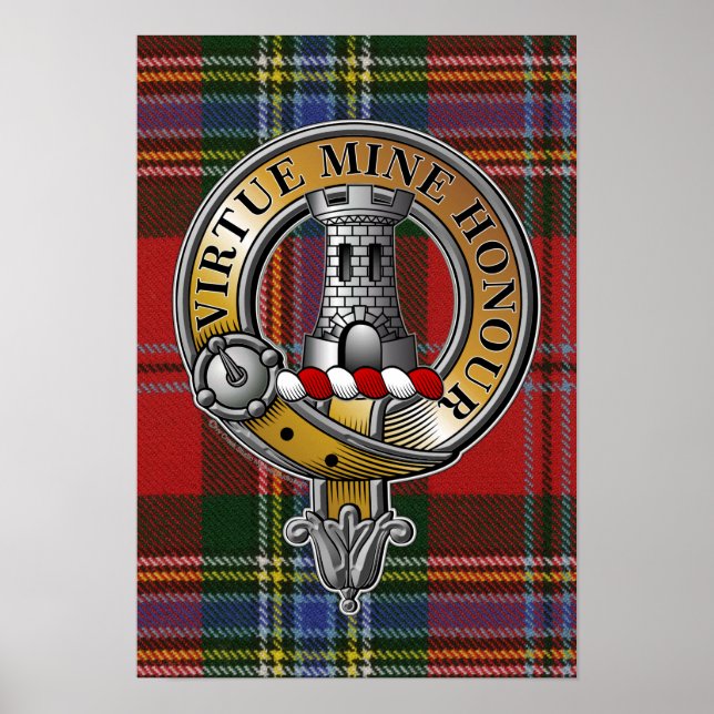 MacLean Tartan & Abzeichen Poster (Vorne)