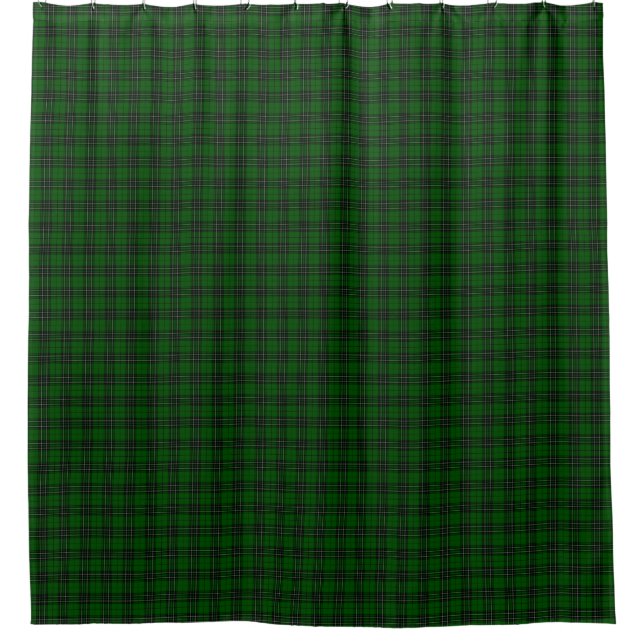 MacLean Tartan Green und Black Kariert Duschvorhang (Vorderseite)