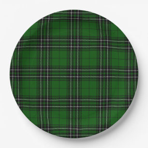 MacLean Tartan Green und Black Kariert Pappteller