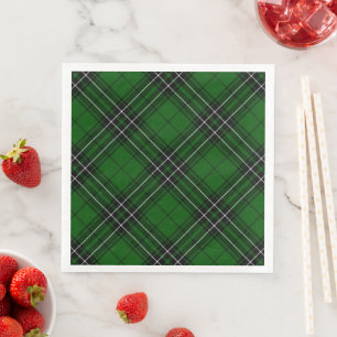 MacLean Tartan Green und Black Kariert Serviette