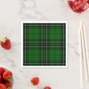MacLean Tartan Green und Black Kariert Serviette