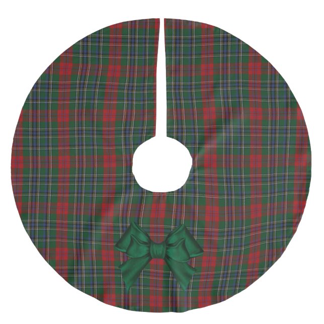MacLean Tartan Kariert Tree Skirt Polyester Weihnachtsbaumdecke (Vorderseite)