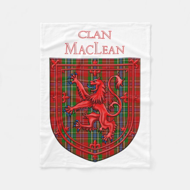 MacLean Tartan Scottish Kariert Lion Rampant Fleecedecke (Vorderseite)
