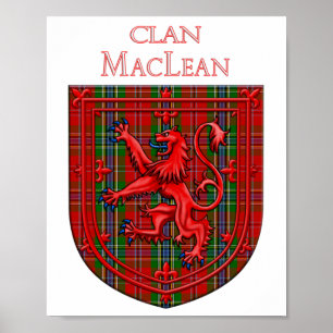 MacLean Tartan Scottish Kariert Lion Rampant Poster