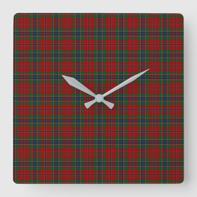 Maclean Tartan Scottish Modern MacLean von Duart Quadratische Wanduhr (Vorderseite)