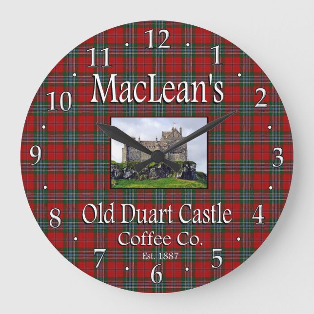 MacLean's Old Duart Castle Coffee Co. Wall Clock Große Wanduhr (Vorderseite)