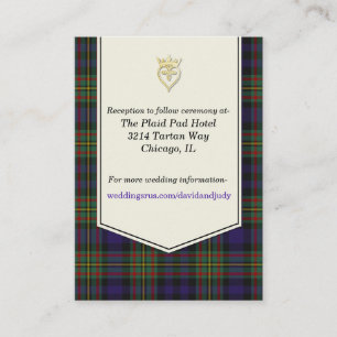MacLellan Kariert Wedding Enclosure Card Begleitkarte