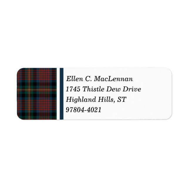 MacLennan Clan Navy Blue and Red Scottish Tartan (Vorne)