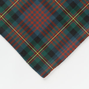 MacLennan Clan Navy Blue and Red Tartan Fleecedecke