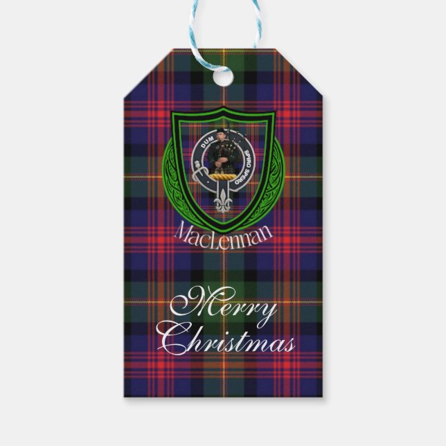 MacLennan Scottish Clan Tartan & Crest Geschenkanhänger (Vorderseite)