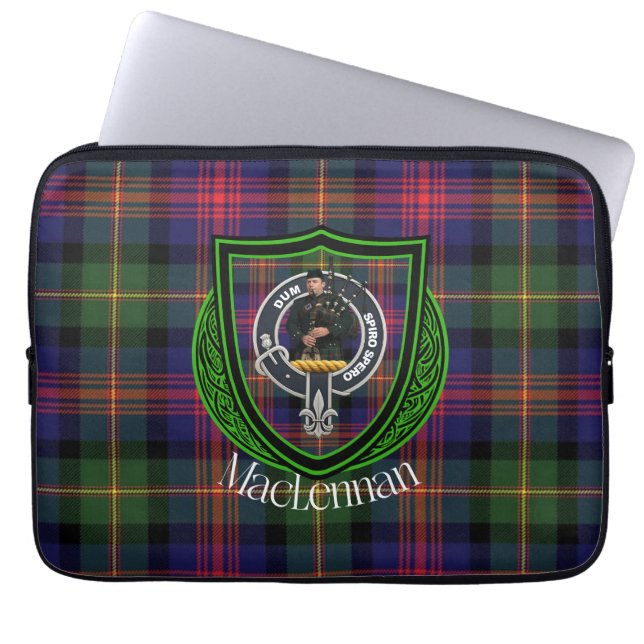 MacLennan Scottish Clan Tartan & Crest Laptopschutzhülle (Vorderseite)