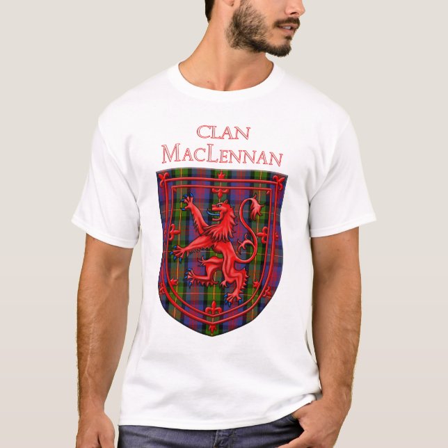 MacLennan Tartan Scottish Kariert Lion Rampant T-Shirt (Vorderseite)