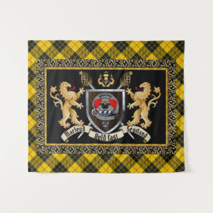Macleod Clan Abzeichen & Motto mit Löwen  Wandteppich