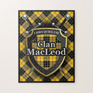 MacLeod Clan Lewis Tartan Schwerter und Shield Puzzle