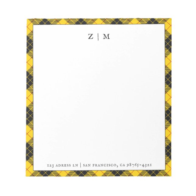 MacLeod Clan Tartan Kariertes Muster Notizblock (Vorderseite)