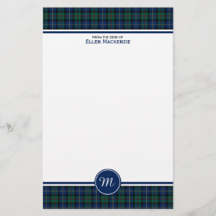 MacLeod des Skye Clantartan-Monogramms Briefpapier