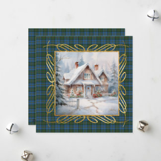 MacLeod Harris Ancient Scottish Tartan Christmas Feiertagskarte