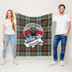 MacLeod of Harris Weathered Clan Abzeichen Tartan  Fleecedecke