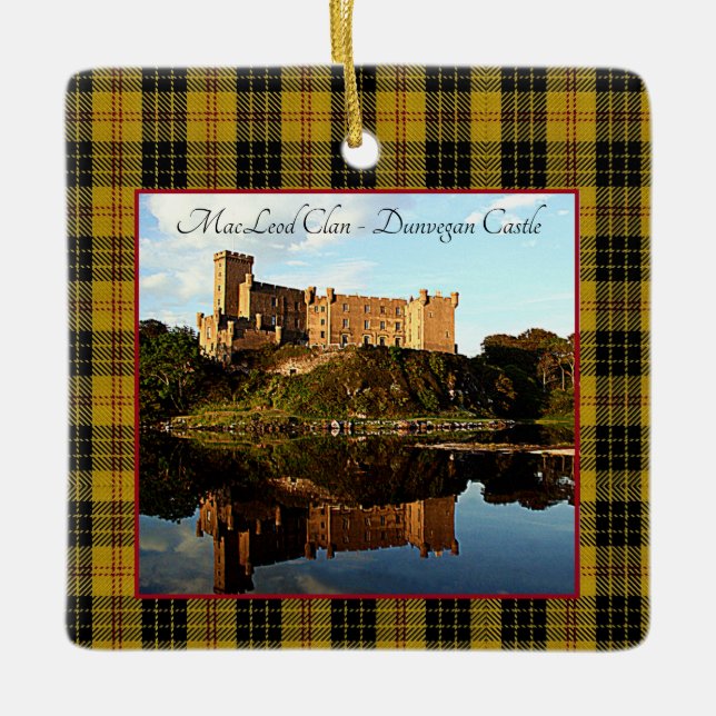 MacLeod Scottish Clan Castle Tartan Xmas Keramikornament (Vorderseite)