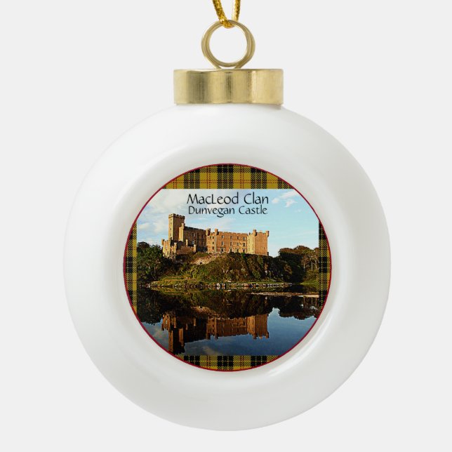 MacLeod Scottish Clan Dunvegan Castle Tartan Xmas Keramik Kugel-Ornament (Vorderseite)