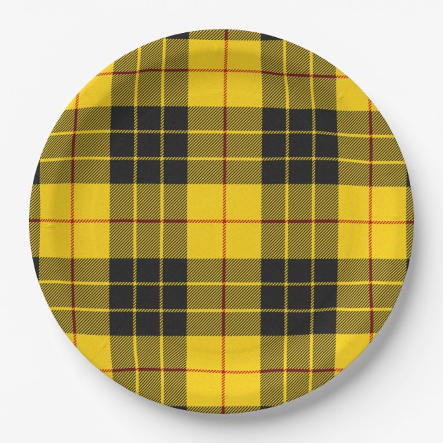MacLeod Scottish Clan Tartan Kariertes Muster Pappteller (Vorderseite)