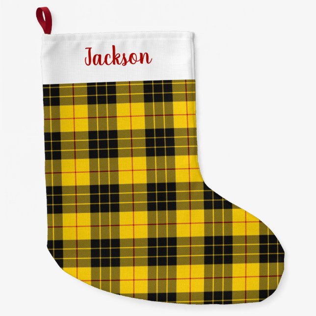 MacLeod Scottish Clan Tartan Plädoyer Pattern Großer Weihnachtsstrumpf (Vorderseite)
