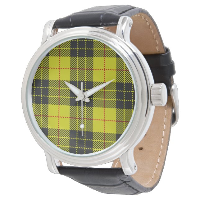 MacLeod-Tartan-Muster Armbanduhr (Schrägansicht)