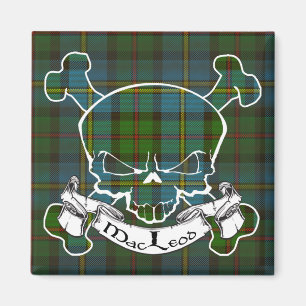 MacLeod Tartan Skull Magnet