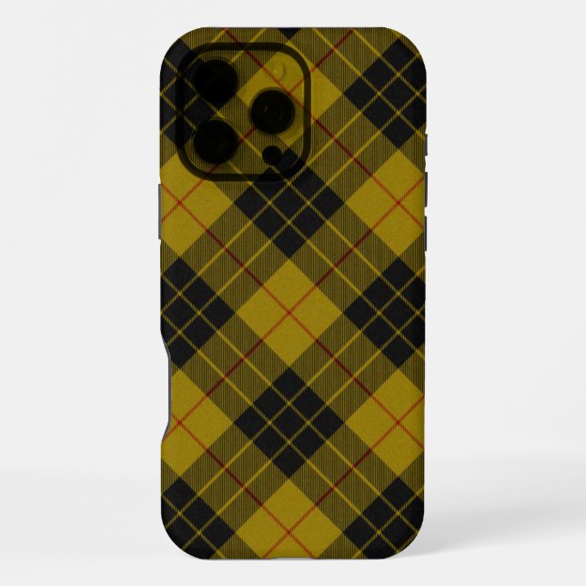 MacLeod tartan yellow black plaid iPhone Hülle (Rückseite)
