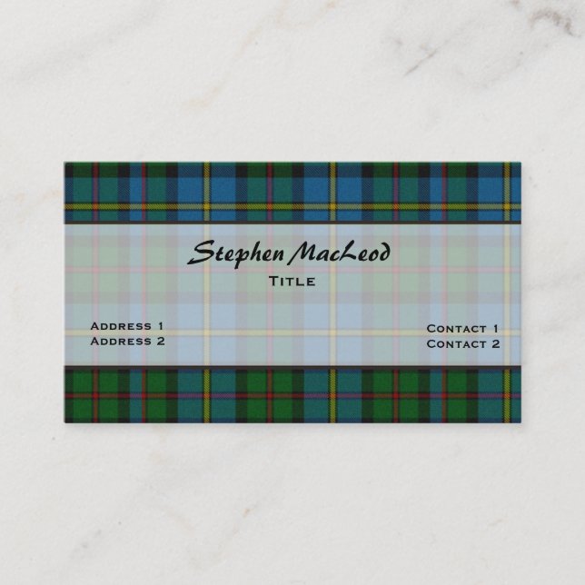 MacLeod Traditional Tartan Kariert Custom Visitenkarte (Vorderseite)