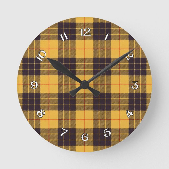 Macleod von Lewis u. Ramsay ScottishTartan Runde Wanduhr (Vorderseite)