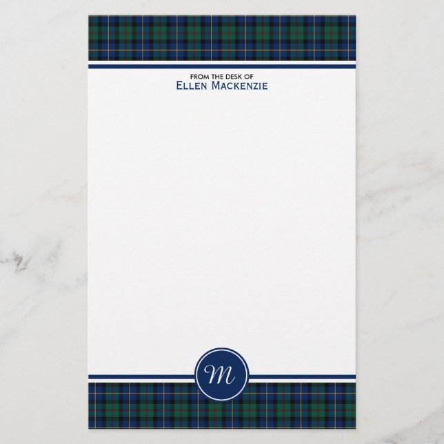 MacLeod von Skye Clan Tartan Monogram Briefpapier (Vorderseite)