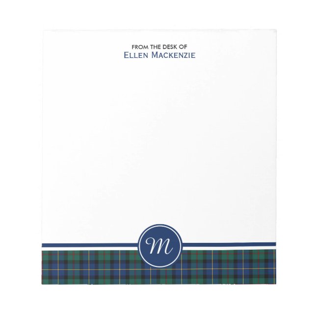 MacLeod von Skye Clan Tartan Monogram Notizblock (Vorderseite)